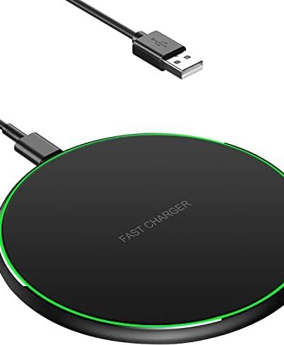 Wireless Charger, 15W Max Wireless Charging Pad, Compatible with iPhone 14/14 Plus/14 Pro/14 Pro Max/13/12/11/X/8, Samsung S22/S20/Galaxy Bud, Google Buds, AirPods, and More