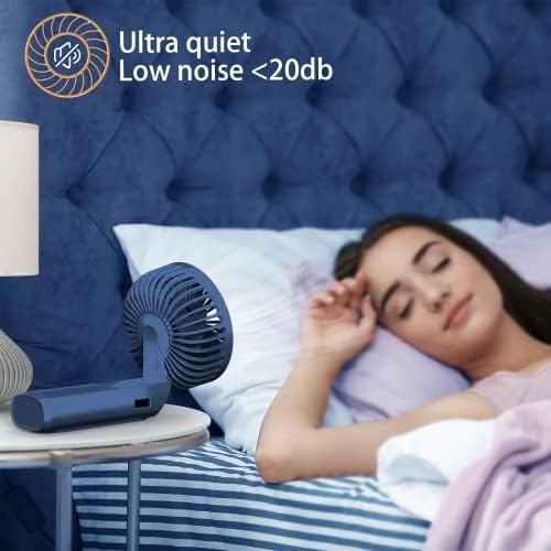 Handheld Fan, Portable Fan, 4000mAh USB Rechargeable Personal Fan, 180° Foldable Mini Desk Fan with 6 Wind Speed, LCD Digital Display, Lanyard as Neck Fan, Ultra Quiet, Pocket Size for Indoor Outdoor - Image 6