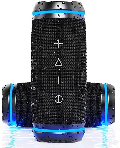 TREBLAB HD77 - Bluetooth Speaker - Loud 360° HD Surround Sound w/Bass, 30W Stereo, IPX6 Waterproof, 20H Battery Portable Speaker w/Bluetooth, Wireless Dual Pairing, Outdoor Blue Tooth Speaker