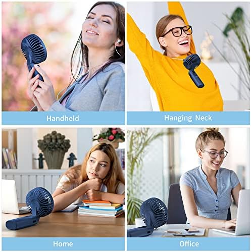 Handheld Fan, Portable Fan, 4000mAh USB Rechargeable Personal Fan, 180° Foldable Mini Desk Fan with 6 Wind Speed, LCD Digital Display, Lanyard as Neck Fan, Ultra Quiet, Pocket Size for Indoor Outdoor - Image 7