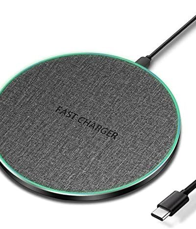 Wireless Charger 20W Max Fast Wireless Charging Pad Compatible with iPhone 11, 12, 13, 14 Pro/Pro Max,XS, XS Max, XR, 8 Plus, Air Pods Pro/3/2; for Samsung Galaxy/Note, Galaxy Buds (Gray)